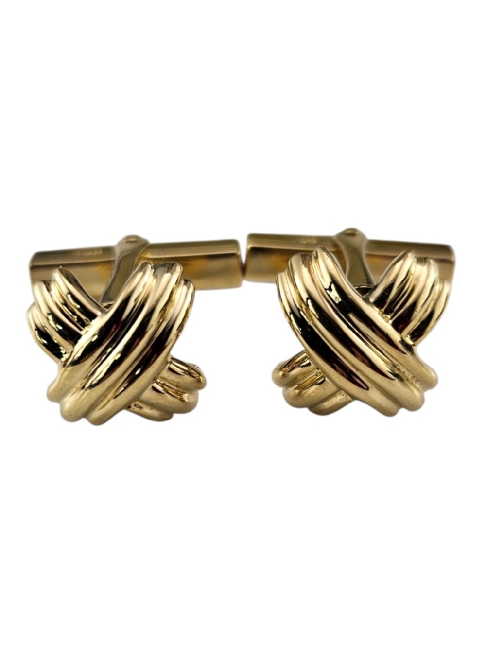 1992 Tiffany & Co. 18K Yellow Gold Signature "X" Cufflinks #24501